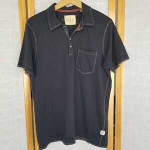 Buckle Jeremiah Zach Polo Shirt Short Sleeves Black Raw Edge Men's Medium